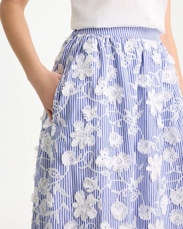 Cotton Embroidered Floral Skirt - image 4